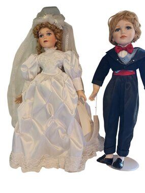 American Classic Lauren Nicole Bride  Michael Groom Doll 24” W/ Stands